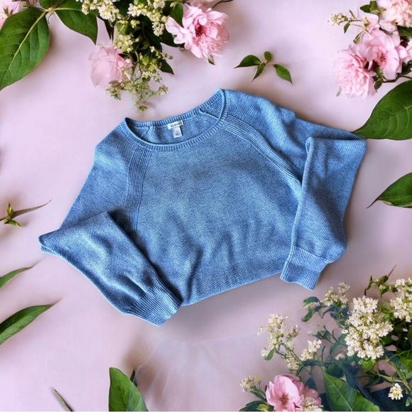 L.L. Bean Sweaters - L. L. Bean Crew Knit Cotton Sweater - Size S - Blue - Like New! Summer Weight